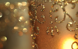 gold-colored glittered dust