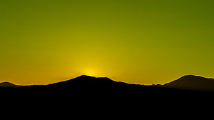 silhouette of mountain, landscape, silhouette HD wallpaper