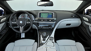 black and gray BMW vehicle interior, BMW M6, Convertible, BMW, car interior