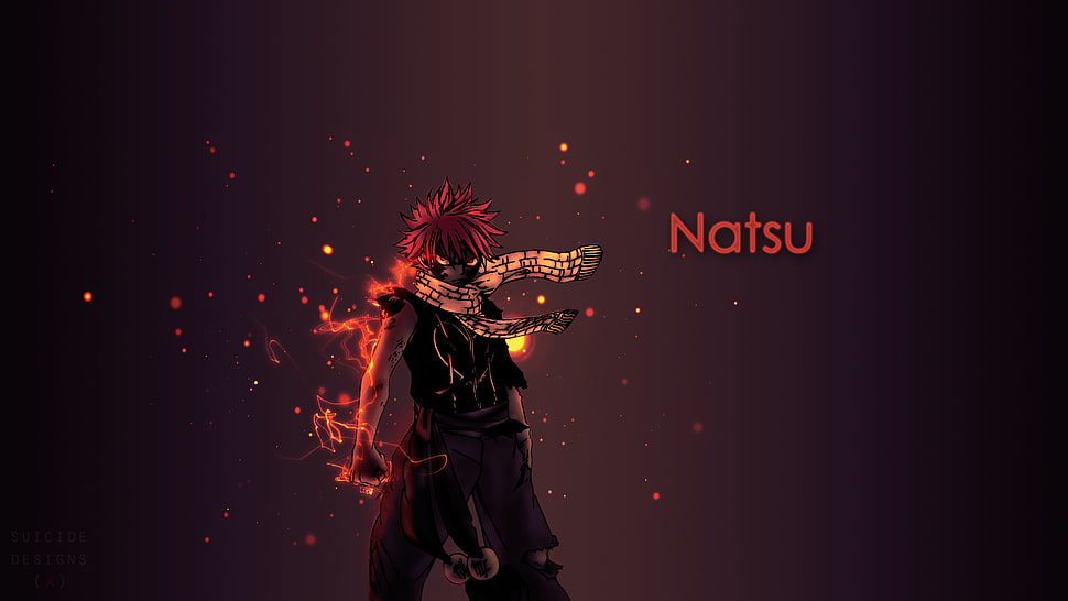 Natsu illustration, Fairy Tail, Dragneel Natsu HD wallpaper