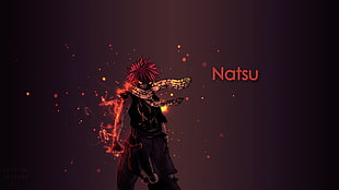 Natsu illustration, Fairy Tail, Dragneel Natsu HD wallpaper