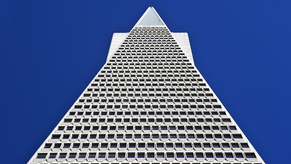 triangular white building HD wallpaper
