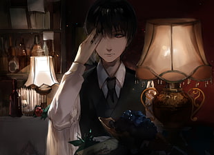 black haired anime character illustration HD wallpaper