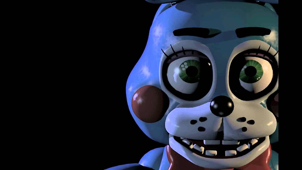 blue and white 5 nights at Freddy's character HD wallpaper