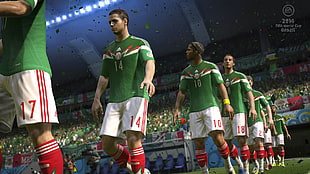 men's green and white jersey shirts, video games, FIFA World Cup