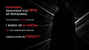silhouette of man with text overlay, V for Vendetta, movies, poetry HD wallpaper