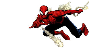 Spider-man illustration, Marvel Comics, white background, Spider-Man HD wallpaper