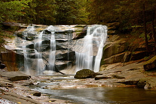 photo of falls and rock