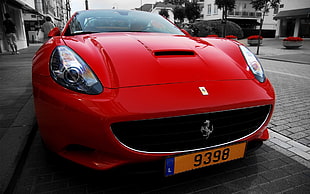 red Ferrari sports car, car, Ferrari, red, Ferrari California