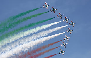 airshow, Frecce Tricolori, Aermacchi MB 339, Italian Air Force, aircraft