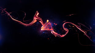 red triangle digital wallpaper, abstract