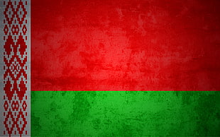 red and green textile