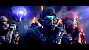 videogame screenshot, Osiris Squad, Halo 5: Guardians, Spartan Locke, spaceship