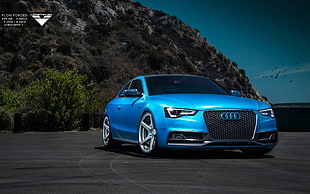 blue Audi coupe, Vorsteiner, Audi, Audi S5