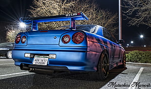 blue Nissan GT-R coupe, JDM, Nissan Skyline GT-R R34, car HD wallpaper