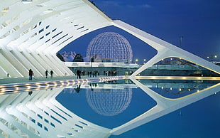 white steel dome structure, architecture, Valencia, Spain, modern HD wallpaper
