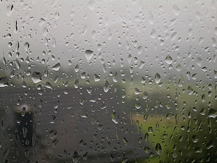 wet glass window, rain, water on glass