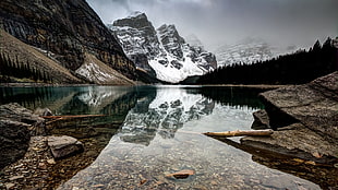 Canada, morraine lake, mountains, landscape HD wallpaper
