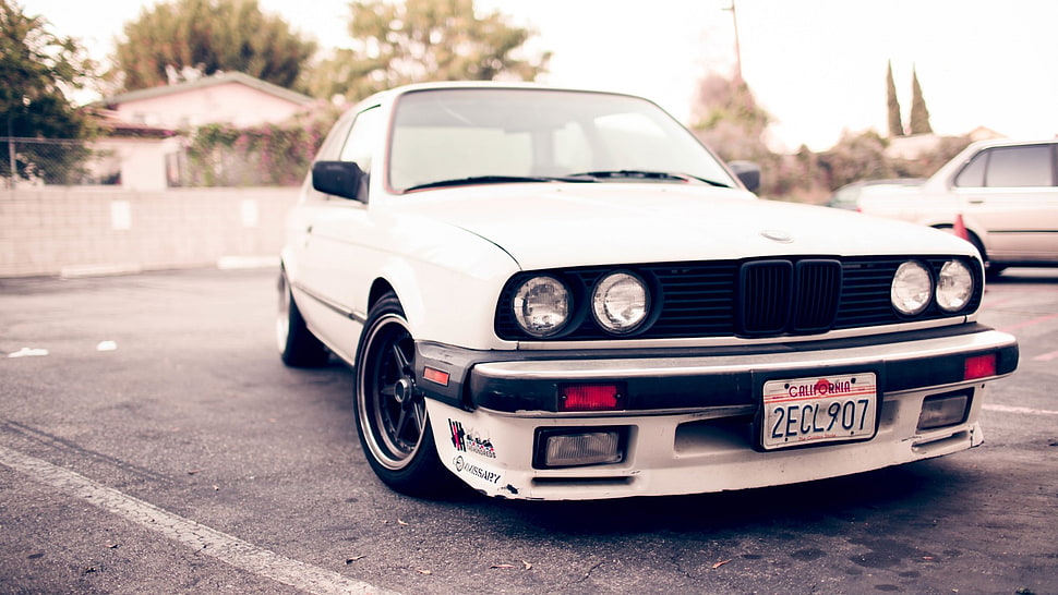 white BMW E-30, BMW, BMW E30, car, white cars HD wallpaper