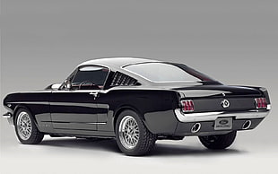 black coupe, car, machine, Ford Mustang