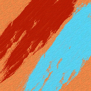 orange, blue and red painted wall HD wallpaper