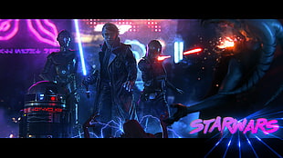 StarWars, Star Wars, cyberpunk, OutRun HD wallpaper