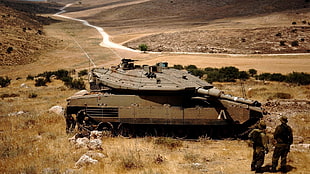 brown battle tank, tank, Merkava Mark IV, military, Israel Defense Forces