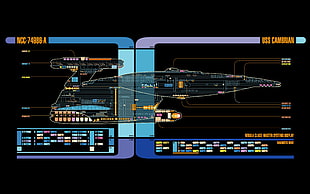 flat screen television, Star Trek, LCARS, spaceship, schematic