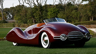 red and black sports car, car, 1948 Norman Timbs Roadster 