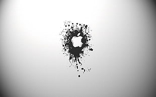 Apple logo, Apple Inc., logo, paint splatter, minimalism
