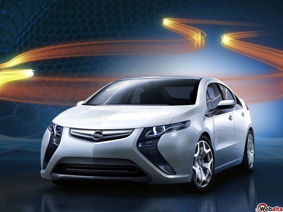 silver Opel sedan concept HD wallpaper