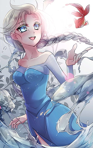 Disney Queen Elsa illustration, cartoon, Frozen (movie) HD wallpaper