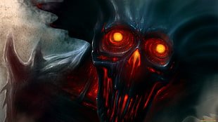 black and red monster digital wallpaper, creature, demon