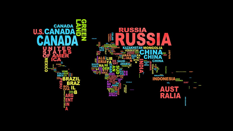 world map illustration, world map, typography, black background HD wallpaper