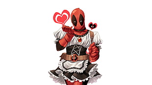 black and red clown costume, Deadpool