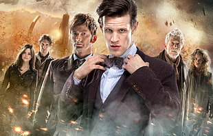 men's black suit jacket cover, Doctor Who, The Doctor, Matt Smith, David Tennant HD wallpaper