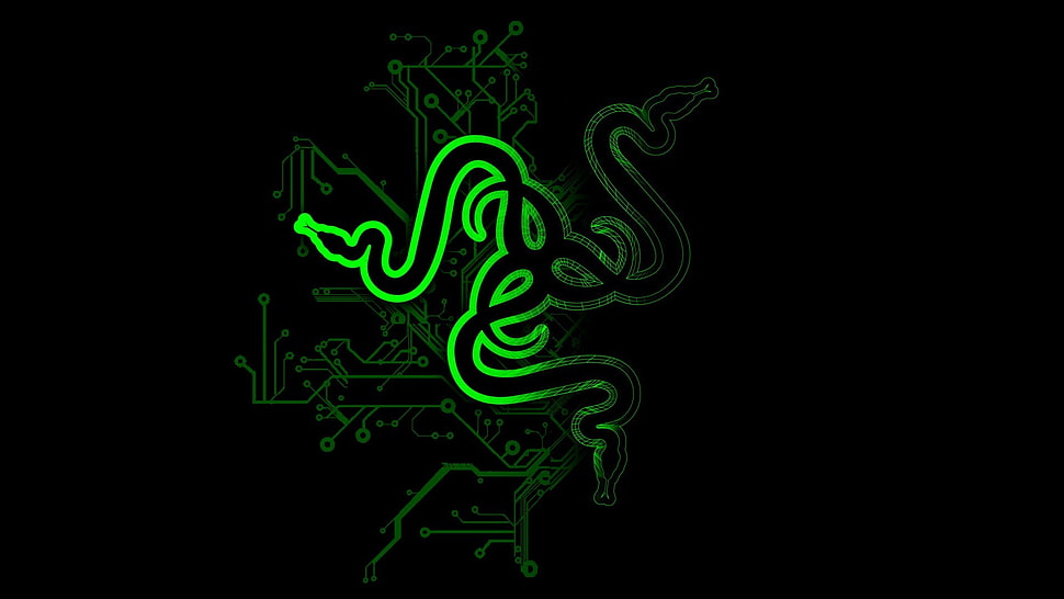 black and green Razer gaming mouse, Razer Inc., Razer, logo HD wallpaper