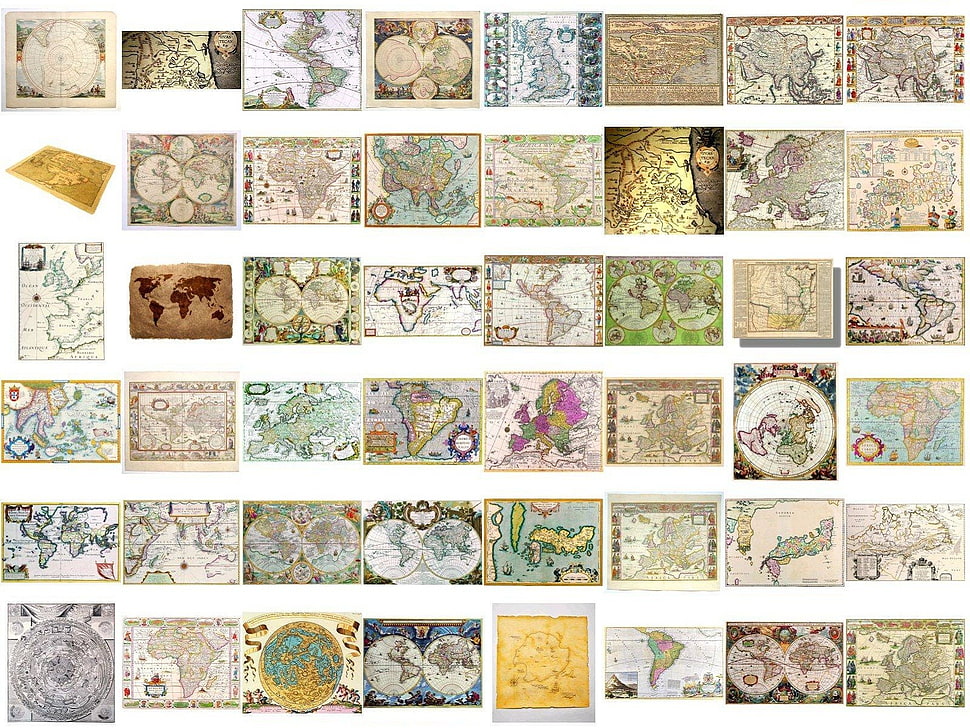 assorted maps illustration, map HD wallpaper