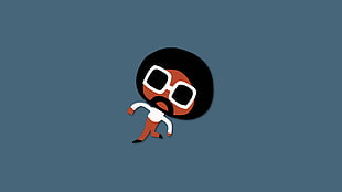 cartoon character in white long-sleeved shirt and sunglasses illustration