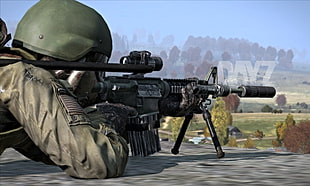grey sniper rifle with scope, DayZ, video games HD wallpaper