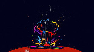 animated illustration of explosion, digital art, explosion