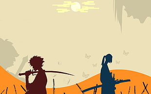 two samurais digital wallpaper, Samurai Champloo, samurai, anime, Mugen