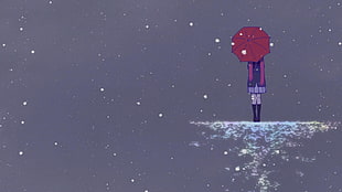 female anime character carrying umbrella wallpaper, Noragami, Iki Hiyori, umbrella, gray background