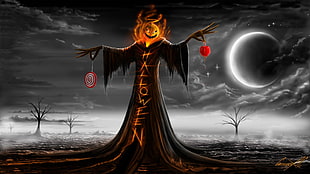 Halloween 3D wallpaper, Halloween, pumpkin, scarecrows, Samhain HD wallpaper