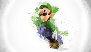 Super Mario Luigi illustration, Super Smash Brothers, Luigi, video games, artwork