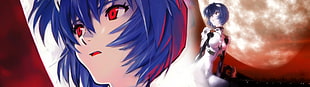 Rei Ayanami illustration, Ayanami Rei, Neon Genesis Evangelion, Moon, face