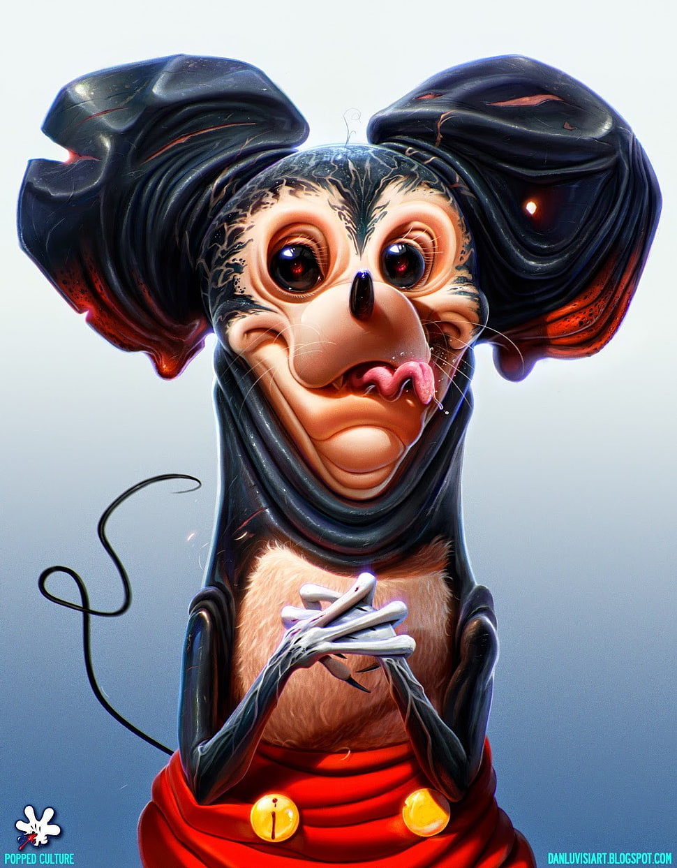 Mickey Mouse figurine, robot, Disney, horror, artwork HD wallpaper