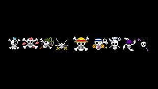 One Piece logo, One Piece, anime, skull