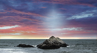panoramic photo of little island on sea HD wallpaper