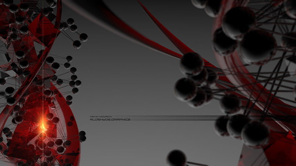 gray and red DNA band digital wallpaper, genetics, digital art, render, CGI HD wallpaper